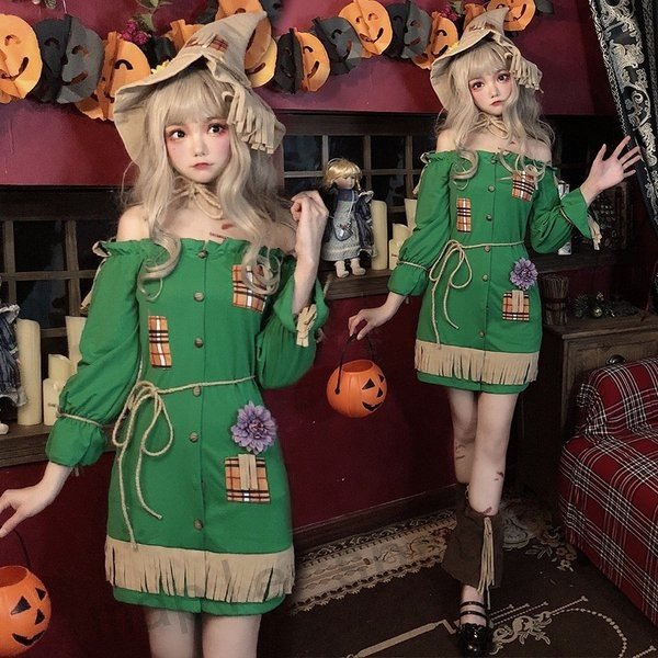 ハロウィン コスプレワンピース+帽子+足カバー+見せパン仮装 パペットドレス ピエロ 女性用 イベント パーティー ハロウィーン halloween  通販 LINEポイント最大0.5%GET | LINEショッピング