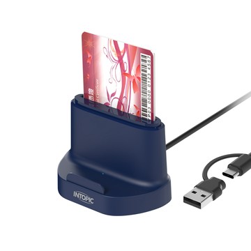 INTOPIC 直立式晶片讀卡機(CR-51) USB-A&Type-C雙接頭