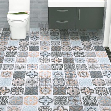 地板貼自粘衛生間防水防滑陽臺浴室廚房地貼廁所瓷磚貼紙加厚耐磨【時尚大衣櫥】