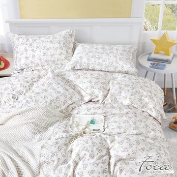 FOCA小熊時光 雙人-3M專利吸濕排汗天絲四件式兩用被床包組