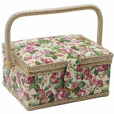Medium Sewing Basket with AccessoriesWooden Sewing Organizer Box for Sewing