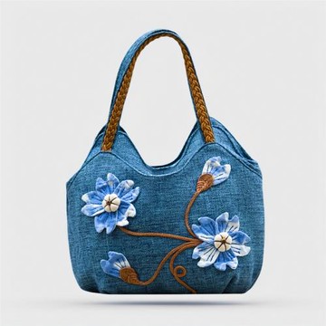 古風手提包扎染拼花文藝