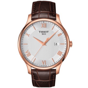 TISSOT天梭 TRADITION系列 羅馬大三針石英腕錶 42mm/T0636103603800