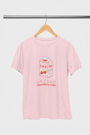 日系草莓牛奶T恤