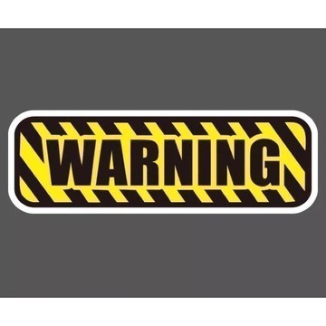 WARNING 警告標誌 無痕 防水 撕不破 貼紙 現貨 長方形 行李箱貼紙 黃色 SST010_2