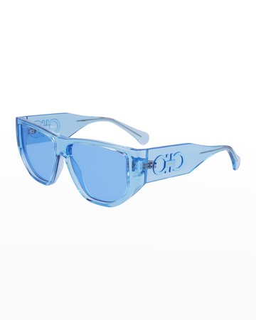 Monochrome Rectangle Plastic Sunglasses