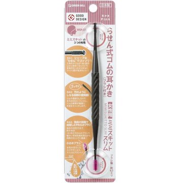 日本綠鐘匠之技專利附矽膠頭刷360°雙螺紋旋轉耳扒-雙包裝(G-2190)