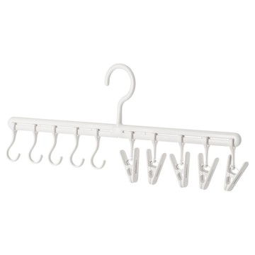 懶角落 帽子排鉤掛架 5夾子+5掛鉤  1個  白色