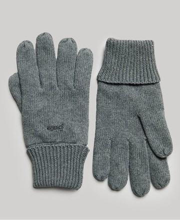 Superdry Men's Men's Vintage Logo Gloves Grey / Rich Charcoal Marl - Size: 1SIZE