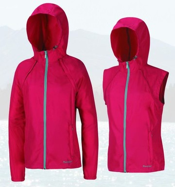 零碼出清├登山樂┤台灣MOUNTNEER 山林 女抗UV脫袖休閒外套 紫紅#21J10-45