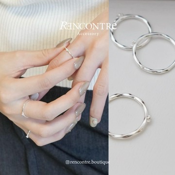 Rencontre 被問翻新品 !!【微旋單鑽尾戒】純銀 999｜戒指｜戒指 純銀｜ 尾戒 純銀｜尾戒 防小人 女