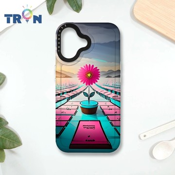 TRON IPHONE 16 桃藍色花朵系列 MAGSAFE 磁吸 防摔 太空殼 透白 手機殼