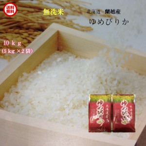 無洗米 10kg　(5kg×2袋）送料無料 北海道蘭越産　ゆめぴりか 5年産