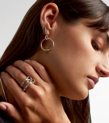 Spinelli Kilcollin Macro Hoop 18kt yellow gold single earring with diamonds