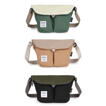 hellolulu Mini KASEN 環保系列 輕旅戶外側背包-鵝黃海藍/橄欖綠黑/淺卡其焦糖