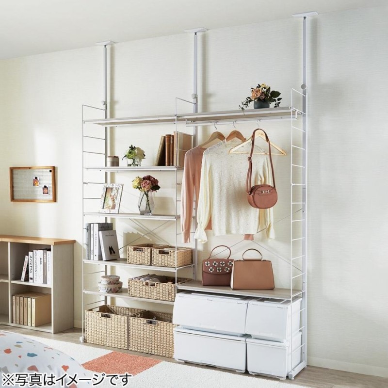 Nポルダ用追加サイドパーツ(幅80cm用WH) 棚 スチールラック