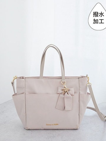 防潑水加工多層收納蝴蝶結吊飾手提/側背包【S】(08000964500) - Maison de FLEUR