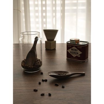 黑胡桃木咖啡豆勺定量計量勺家用實木茶葉調料鏟子網紅吃播大勺子