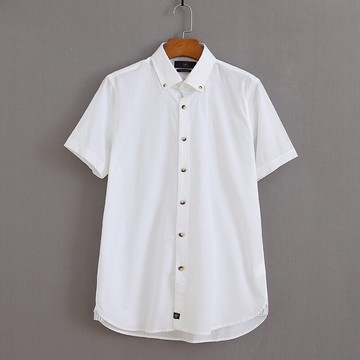 男士翻領襯衫 夏季新款棉短袖襯衣 寬松休閑紐扣開衫上衣 K/17-2