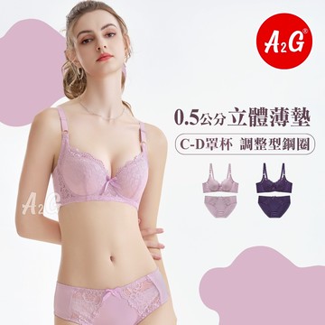 【A2G】隔日到貨【調整型內衣C罩杯、加大42碼】台灣出貨 高脅邊 側邊加高 雙色刺繡 薄杯襯墊 集中包覆 1380