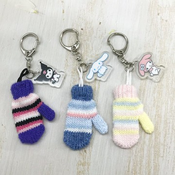 日本 sanrio 三麗鷗 迷你針織手套 鑰匙圈 吊飾｜小鶴日貨
