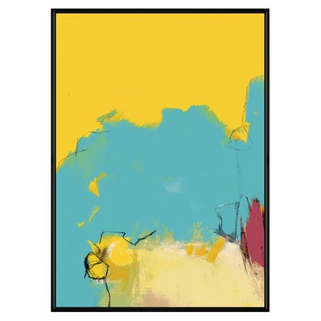 畫作 陽光的白日夢 現代抽象藝術壁畫  50 x 70cm  黑色  1個