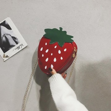 斜挎包🎀 包包女新款潮韓版鏈條卡通少女ins超火百搭草莓斜挎單肩包