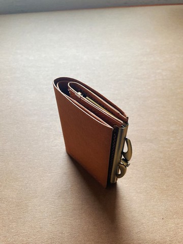 - 水洗紙口金短夾 /茶褐-*2025新品*素食紙皮革