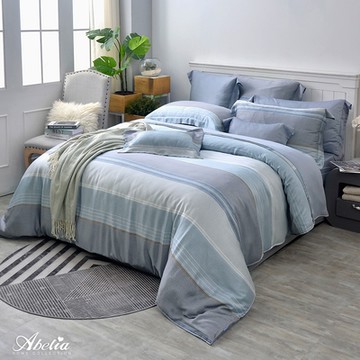 【Great Living格蕾寢飾】英國Abelia 沉靜空間 特大天絲木漿纖維四件式兩用被床包組