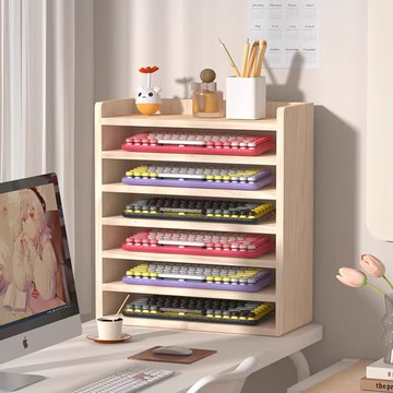 鍵盤收納櫃展示架桌面收納架子鼠標展示盒放置架機械鍵盤架托架倉 免運 可開票OP