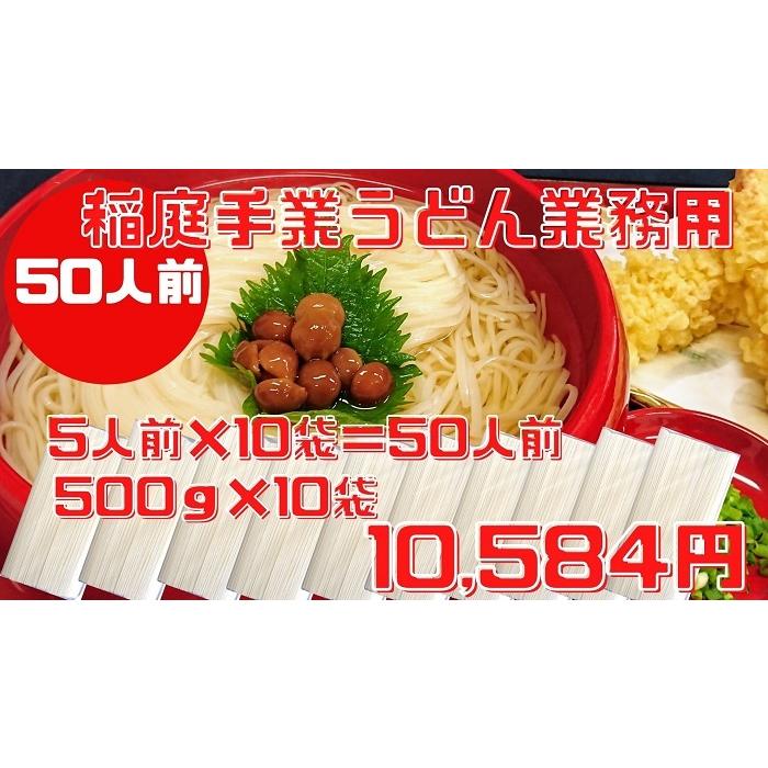 国産小麦使用 稲庭うどん 稲庭 手業 うどん  業務用 ５００g １０袋セット