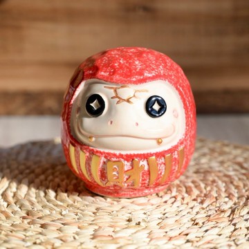 財蛇陶瓷存錢筒/紅金/蛇年新品/開運招財/贈送小斗方春聯一張