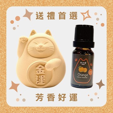 【快速出貨】胖胖招財貓(中)招財黃金運X精油組