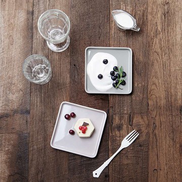 韓國 SSUEIM LEED系列莫蘭迪陶瓷方形淺盤14cm 三色任選