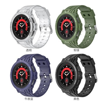 三星硅膠一體運動錶帶 適用於Galaxy Watch5 Pro錶帶 防摔三星手環 男女通用 三星Samsung運動錶帶