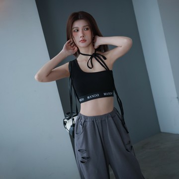 Mando品牌系列；短版單肩綁帶BraTop 三色