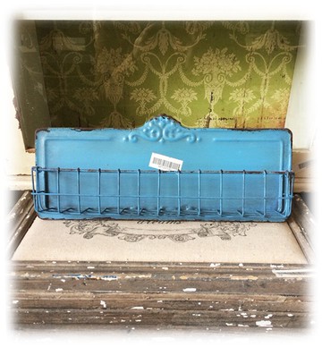 復古做舊鐵質大名片籃 桌面儲物 多色可選1入