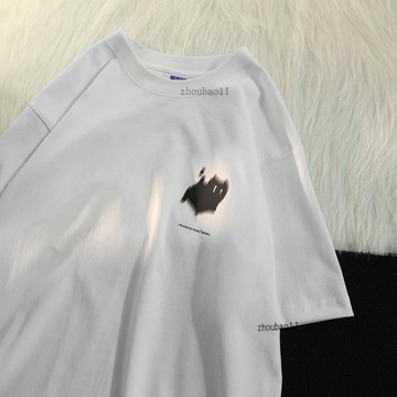 有貨在臺🚀99免運🚀青少年百搭夏季新款冰絲寬鬆短袖男士大碼薄款透氣潮流潑墨t恤男
