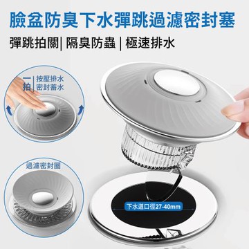 【APEX】臉盆防臭下水彈跳過濾密封塞 (水槽過濾器 水槽彈跳芯 水槽過濾網 廚房廚餘過濾 流理台過濾網 濾芯)