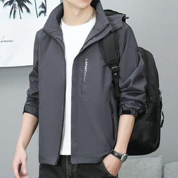 大尺碼 素面 薄款 連帽 防風防水 衝鋒外套 男生外套 連帽外套 防風外套 衝鋒衣 風衣外套 薄外套 夾克外套 夾克男