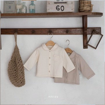mkids春新品 拿鐵圓領口袋襯衫｜兒童襯衫 寶寶襯衫 女童上衣 男童上衣 嬰兒上衣 韓國童裝