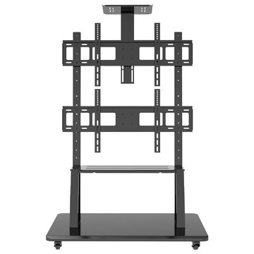 公司貨 免運 快速出貨 支架  上下雙屏電視移動推車直播商用顯示屏落地支架 通用32 55 65 75寸