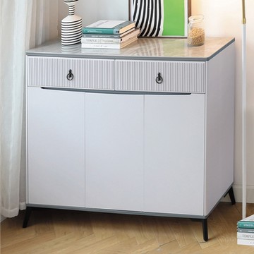 文創集 凱雅岩板3.8尺三門二抽鞋櫃-115x34x100cm免組