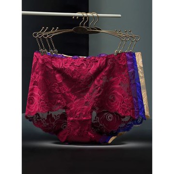 4條裝純棉襠大碼蕾絲高腰性感女內褲透視收腹無痕胖mm200斤三角褲