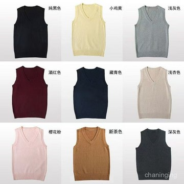 【店鋪熱銷】小個子通懃上衣jk馬甲爆款疊穿純色針織套頭背心基礎百搭少女學生🔥三月放送aaaaaa RKJJ