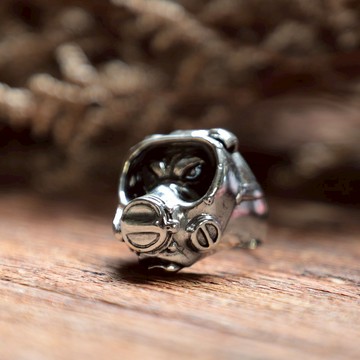 鬥牛犬潛水員戒指銀