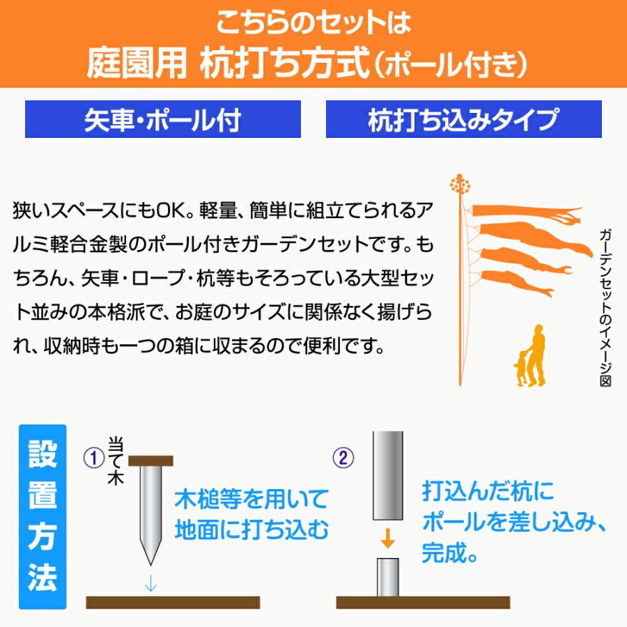 鯉のぼり 庭用 こいのぼり 錦鯉 山水画を思わせる端麗な色調 健児錦鯉 3m 7点セット 鯉のぼり 庭用 ポール付属 ガーデンセット