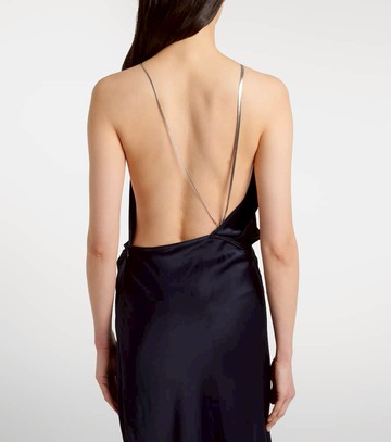 Victoria Beckham Chain-detail draped crêpe satin gown