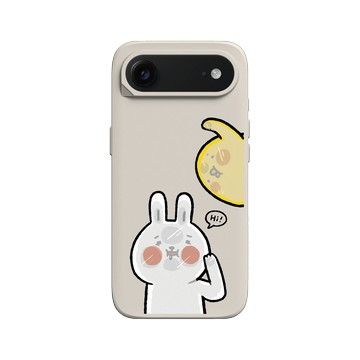 iPhone Air SolidX 貝殼灰 - 懶散兔與啾先生 Lazy Rabbit and Mr.Chu - 貼玻璃