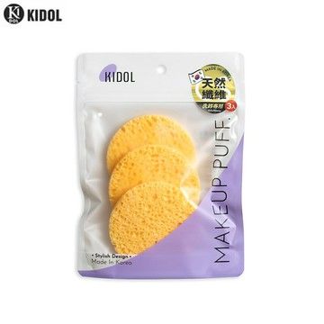 韓國KIDOL 木漿洗臉海綿(小) 3入 80966【官方旗艦店】